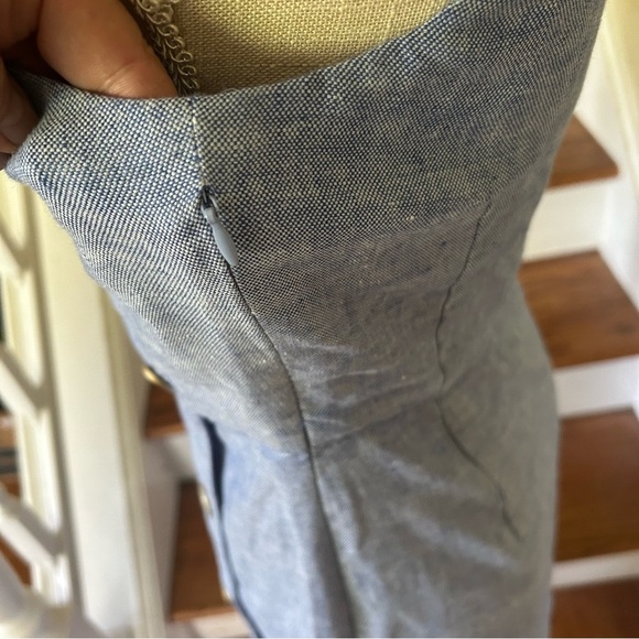 NWOT J McLaughlin Leah Linen-Blend Midi Dress. Chambray women’s size 4 side zip - Picture 7 of 13